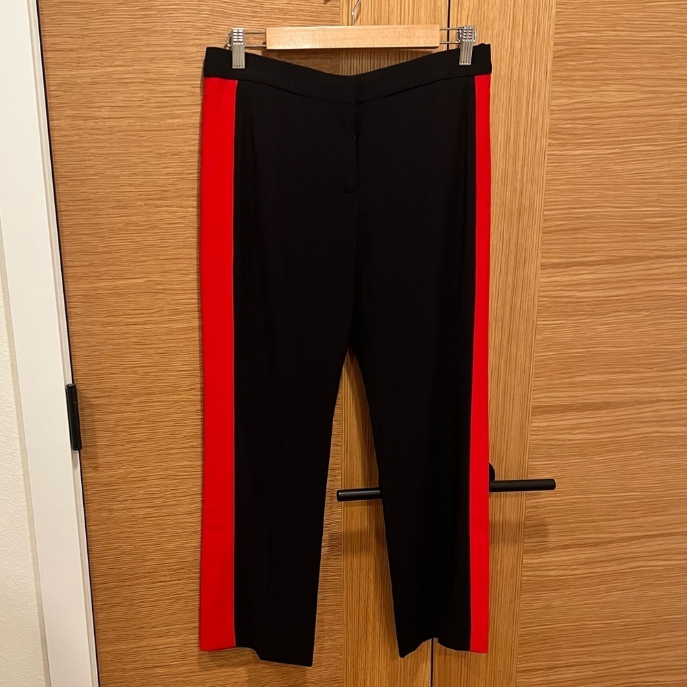 Alexander McQueen Womens Wool Color Block Straight Leg Pants Black W Size 40